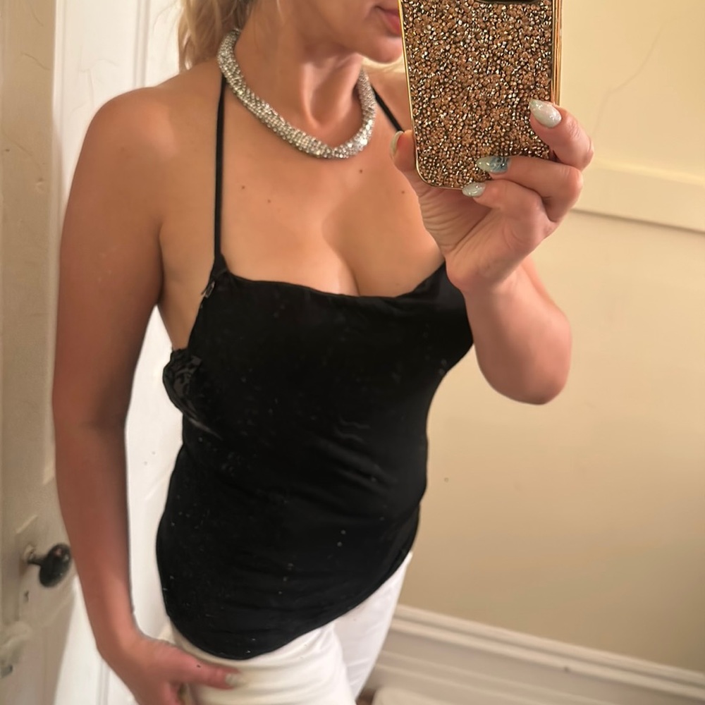 Buckle sexy black top M